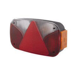 Galinis dešinysis žibintas stačiakampis, 12V, raudonas/gintaras, užsukamas, 247x60x138mm, Hella 2VP998232301