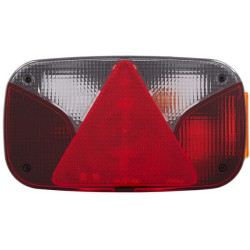 Galinis dešinysis žibintas stačiakampis, 12V, raudonas/gintaras, užsukamas, 247x60x138mm, Hella 2VP998232301