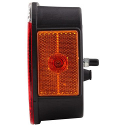 Galinis dešinysis žibintas stačiakampis, 12V, raudonas/gintaras, užsukamas, 247x60x138mm, Hella 2VP998232301