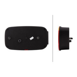 Galinis žibintas RH stačiakampis, 12V, raudonas/gintaras, užsukamas, 247x138mm, Hella 2VB998232221