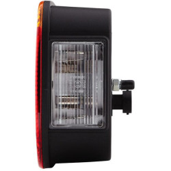 Galinis žibintas LH stačiakampis, 12V, raudona/oranžinė/balta, užsukamas, 244x60x138mm, 5 kontaktų, Hella 2VB998232011