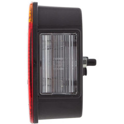 Galinis žibintas LH stačiakampis, 12V, raudonas/gintaras, užsukamas, 247x138mm, Hella 2VB998232211