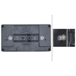 Galinis žibintas LH stačiakampis, 12/24V, raudona/oranžinė/balta, užsukamas, 256x70x144mm, Hella 2VP340400151