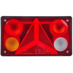 Galinis žibintas LH stačiakampis, 12/24V, raudona/oranžinė/balta, užsukamas, 256x70x144mm, Hella 2VP340400151