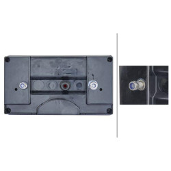 Galinis dešinės pusės žibintas stačiakampis, 12/24V, raudona/oranžinė/balta, užsukamas, 256x70x144mm, Hella 2VP340400141