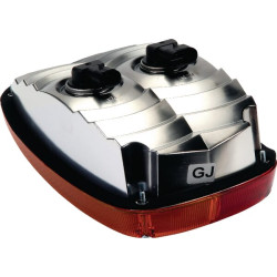 Galinis žibintas LH stačiakampis, raudonas/gintaras, užsukamas, 259x158mm AMP kištukas, Cobo 02942000