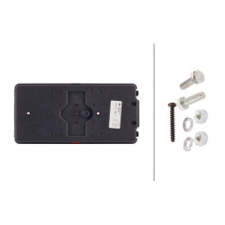 Galinis žibintas RH stačiakampis, 12V, raudona/oranžinė/balta, korpusas: pilkas, užsukamas, 281x53.5x138.9mm, Hella 2VB341032141