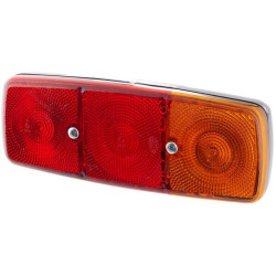Galinis žibintas RH stačiakampis, 12/24V, raudona/oranžinė, užsukamas, 282x76x105mm, Hella 2SD001699061