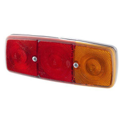 Galinis žibintas RH stačiakampis, 12/24V, raudona/oranžinė, užsukamas, 282x76x105mm, Hella 2SD001699061