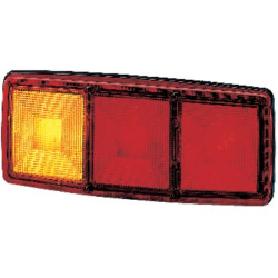 Galinis žibintas LH stačiakampis, 12V, raudona/oranžinė, užsukamas, 344x147mm, Hella 2SD003167011