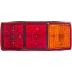 Galinis žibintas RH stačiakampis, 12V, raudona/oranžinė, užsukamas, 344x72x147mm, Hella 2SD003167021