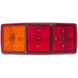 Galinis žibintas LH stačiakampis, 12/24V, raudona/oranžinė, užsukamas, 344x72x147mm, Hella 2SE003167031