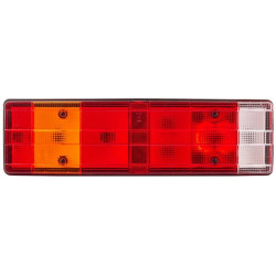 Galinis žibintas LH stačiakampis, 12/24V, gintarinis/skaidrus/raudonas, užsukamas, 465x54x134mm, Hella 2VD008204111