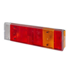 Stačiakampio formos galinis žibintas, 24 V, skaidrus/gintarinis/raudonas, užsukamas, 476x83x131mm, 8 kontaktų, Hella 2VD00732313