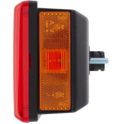 Stačiakampio formos galinis žibintas, 24 V, skaidrus/gintarinis/raudonas, užsukamas, 476x83x131mm, 8 kontaktų, Hella 2VD00732313