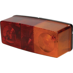 Galinis žibintas stačiakampis, gintarinis/raudonas, užsukamas, 158x50x63mm 488331