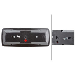 Galinis dešinės pusės žibintas stačiakampis, 12/24V, raudona/gintarinė/balta, užsukamas, 343x75x133mm, Hella 2VP003567121