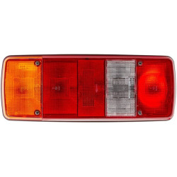 Galinis žibintas LH stačiakampis, 12/24V, raudona/gintarinė/balta, užsukamas, 343x75x133mm, Hella 2SK003567651