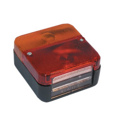 Galinis kvadratinis žibintas, gintarinis/raudonas, varžtas ant TOR2395