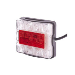 Galinis šviesos diodas, 21 W, stačiakampis, 12/24 V, skaidrus/raudonas, įjungiamas, 8 šviesos diodai, Hella 2VA980720001