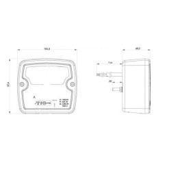Galinis LED, kvadratinis, 12/24V, oranžinis/raudonas, 97,4x105,4x49,5 mm, 9 šviesos diodai, Kramp LA103172