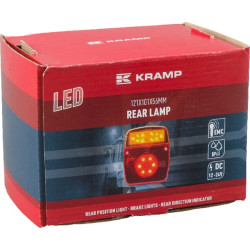Daugiafunkcis galinis žibintas LED, kvadratinis, 12-24V, 121x101x56mm, Kramp LA40021