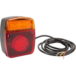 Daugiafunkcis galinis žibintas LED, kvadratinis, 12-24V, 121x101x56mm, Kramp LA40021