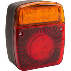 Daugiafunkcis galinis žibintas LED, kvadratinis, 12-24V, 121x101x56mm, 5 kontaktų, Kramp LA40022