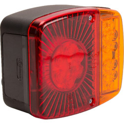 Daugiafunkcis galinis žibintas LED, kvadratinis, 12-24V, 121x101x56mm, 5 kontaktų, Kramp LA40022