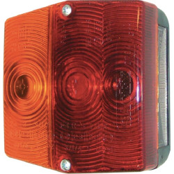 Galinis kvadratinis žibintas, gintarinis/raudonas, varžtas 482440