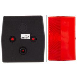 Galinis kvadratinis žibintas, 12V, raudona/oranžinė, užsukamas, 98x51x103mm, Hella 2SE998530061