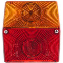 Galinis kvadratinis žibintas, 12V, raudona/oranžinė, užsukamas, 98x51x103mm, Hella 2SE998530061