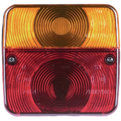 Galinis kvadratinis žibintas, gintarinis/raudonas, užsukamas, 104x50x98mm, HERTH+BUSS 83830020HB