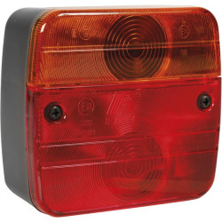 Galinis kvadratinis žibintas, raudonas/gintaras, užsukamas, 108x52x103mm, Sirena 482058