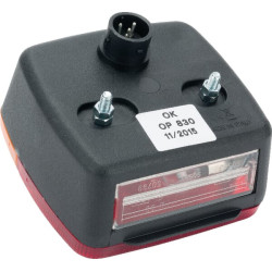 Galinis RH kvadratinis žibintas, 12V, raudonas/gintaras, užsukamas, 108x103x103mm, bajonetas, Ajba LA18004