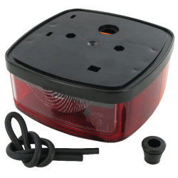 Galinis kvadratinis žibintas, 12V, raudonas/gintaras, užsukamas, Plokščias kištukas, Geka BBSK1235