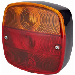 Galinis kvadratinis žibintas, 12/24V, raudona/oranžinė, užsukamas, 120x52x120mm, Hella 2SD002514161