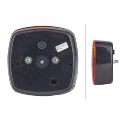 Galinis kvadratinis žibintas, 12/24V, raudona/oranžinė, užsukamas, 120x52x120mm, Hella 2SD002514161