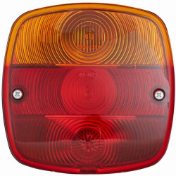 Galinis kvadratinis žibintas, 12/24V, raudona/oranžinė, užsukamas, 120x52x120mm, Hella 2SD002514161