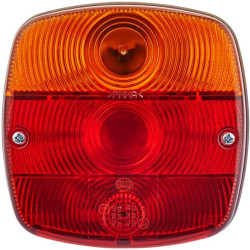 Galinis kvadratinis žibintas, 12/24V, raudona/oranžinė/balta, užsukamas, 121x56x121mm, Hella 2SE002578701