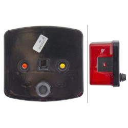 Galinis LH kvadratinis žibintas, 12V, gintarinis/raudonas, užsukamas, 95x54,5x90mm, Hella 2SD002776231