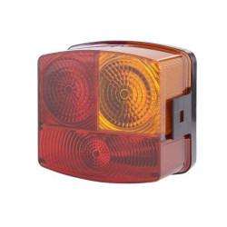 Galinis dešinys kvadratinis žibintas, 12V, gintaras/raudonas, užsukamas, 95x54,5x90mm, Hella 2SE002776221