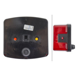 Galinis LH kvadratinis žibintas, 12V, gintaras/raudonas, užsukamas, 95x54,5x90mm, Hella 2SE002776211