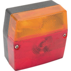 Galinis kvadratinis žibintas, 12V, raudonas/gintaras, užsukamas, Minipoint by Aspöck 230300507