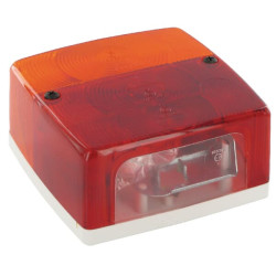 Galinis kvadratinis žibintas, 12V, gintarinis/raudonas/skaidrus, užsukamas, 110x55x110mm, Jokon 101011411