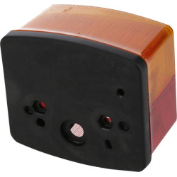 Galinis kvadratinis žibintas, 12V, gintaras/raudonas, užsukamas, 95x85x55mm, BBS(K) 6025, kairysis 106025110