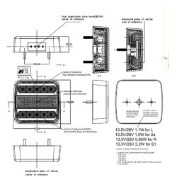 Galinis LED žibintas, kvadratinis, 12/24V, 100x40x100mm, gopart LA45043