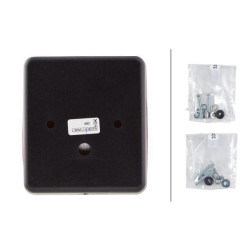 Galinis kvadratinis žibintas, 12/24V, raudonas, užsukamas, 90x60x80mm, Hella 2SA996012091