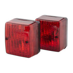 Galinis kvadratinis žibintas, 12/24V, raudonas, užsukamas, 90x60x80mm, Hella 2SA996012091
