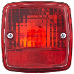 Kvadratinis stabdžių žibintas, 12/24V, raudonas, užsukamas, 84x51x84mm, Hella 2SB003014151